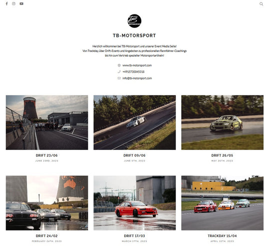 Kostenlose und umfangreiche Bilder- und Videogalerie aller TB-Motorsportevents
