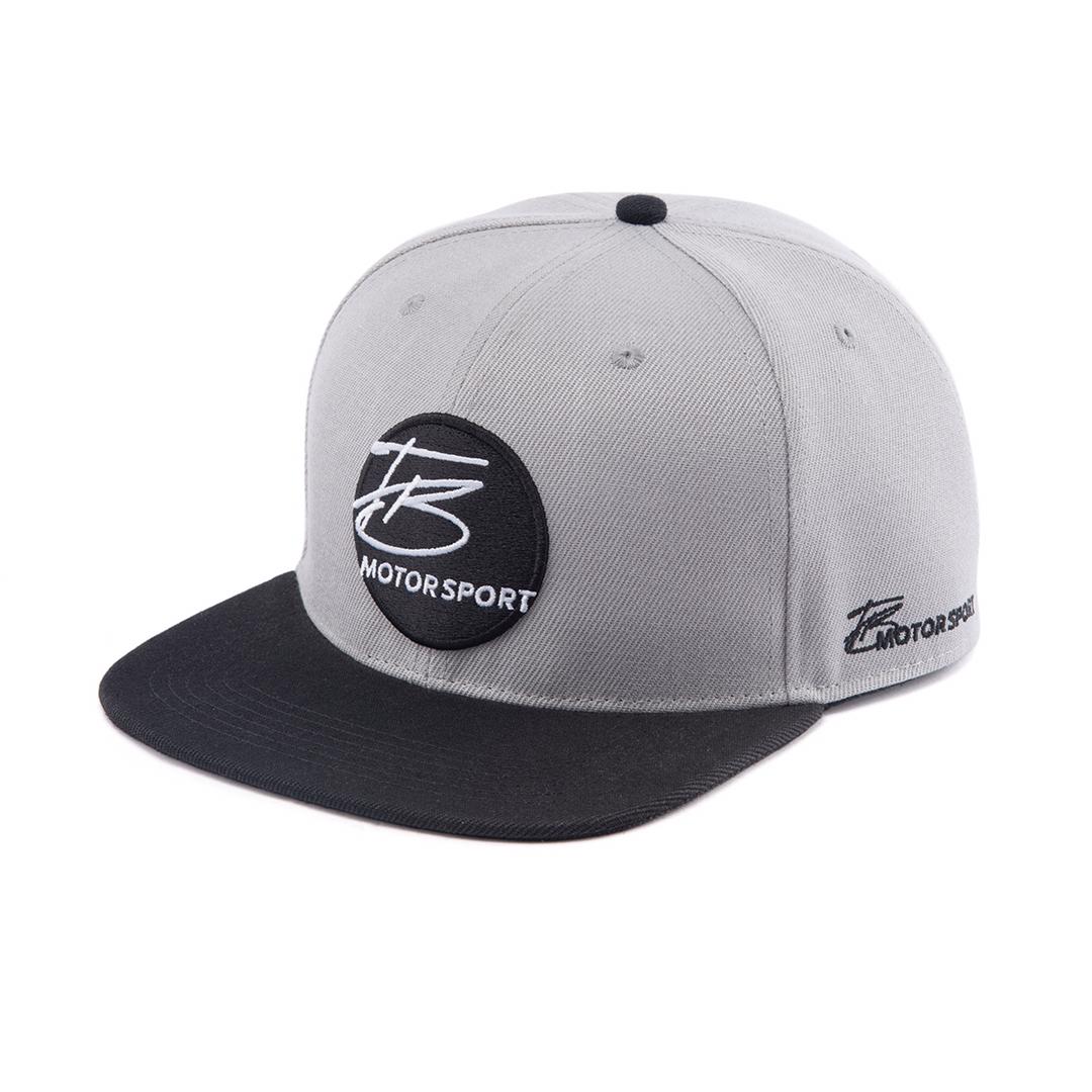 TB-Motorsport Snapback grau schwarz 3D Stick