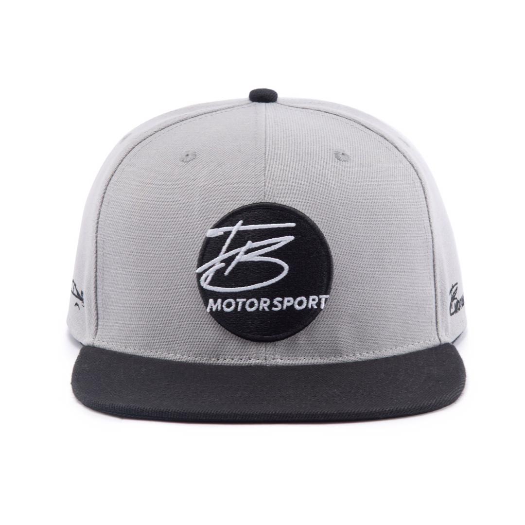 TB-Motorsport Snapback grau schwarz 3D Stick