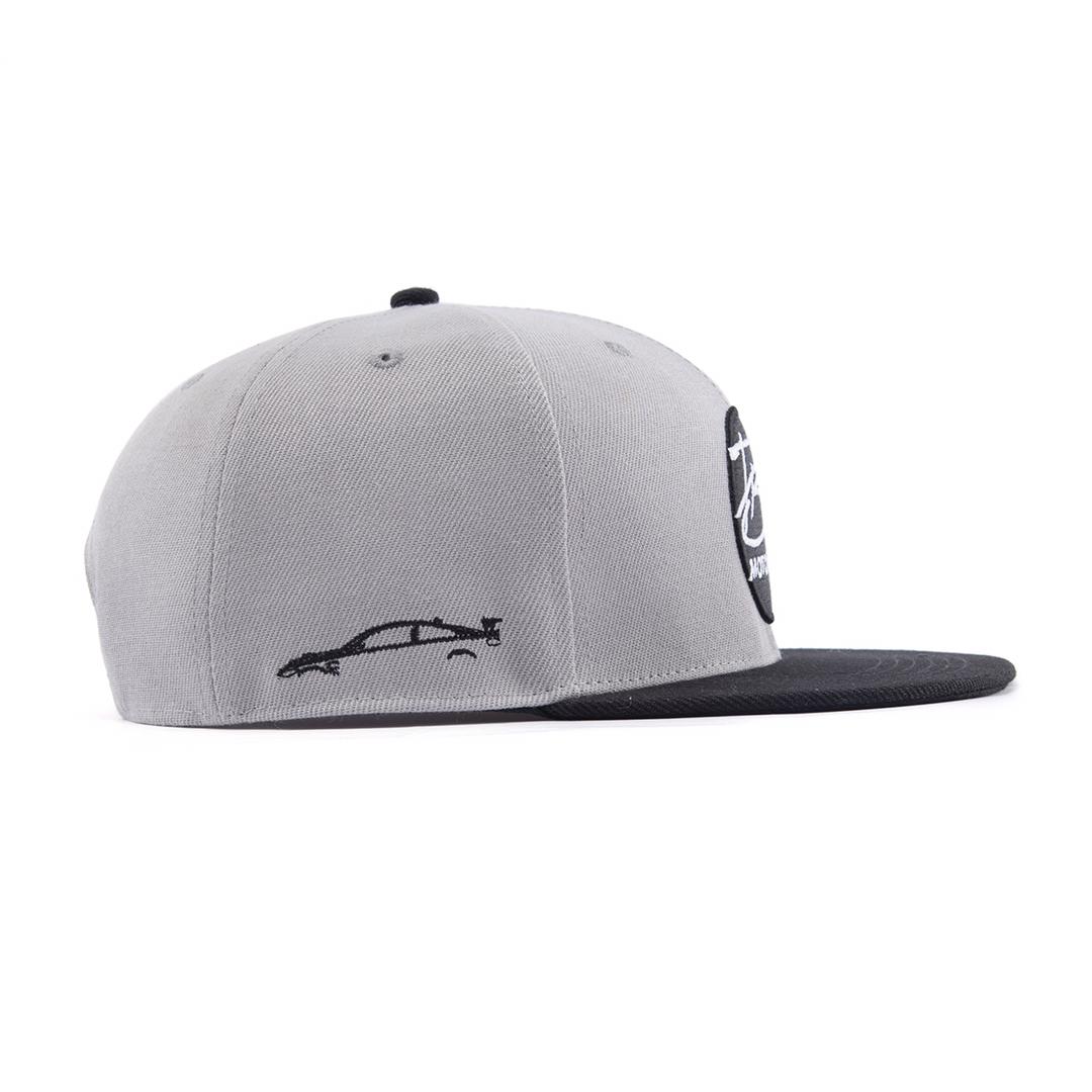 TB-Motorsport Snapback grau schwarz 3D Stick