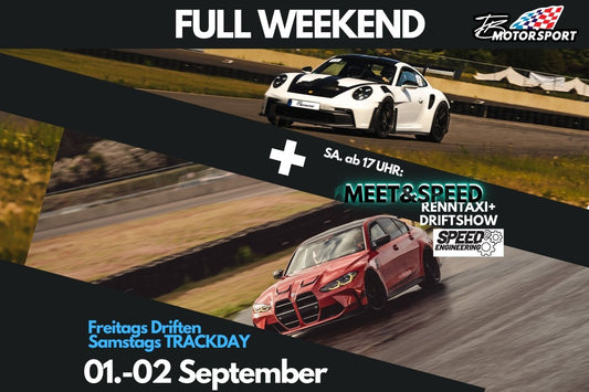 Erlebe Adrenalin pur beim ultimativen Race Weekend mit Drifttraining und Trackday!